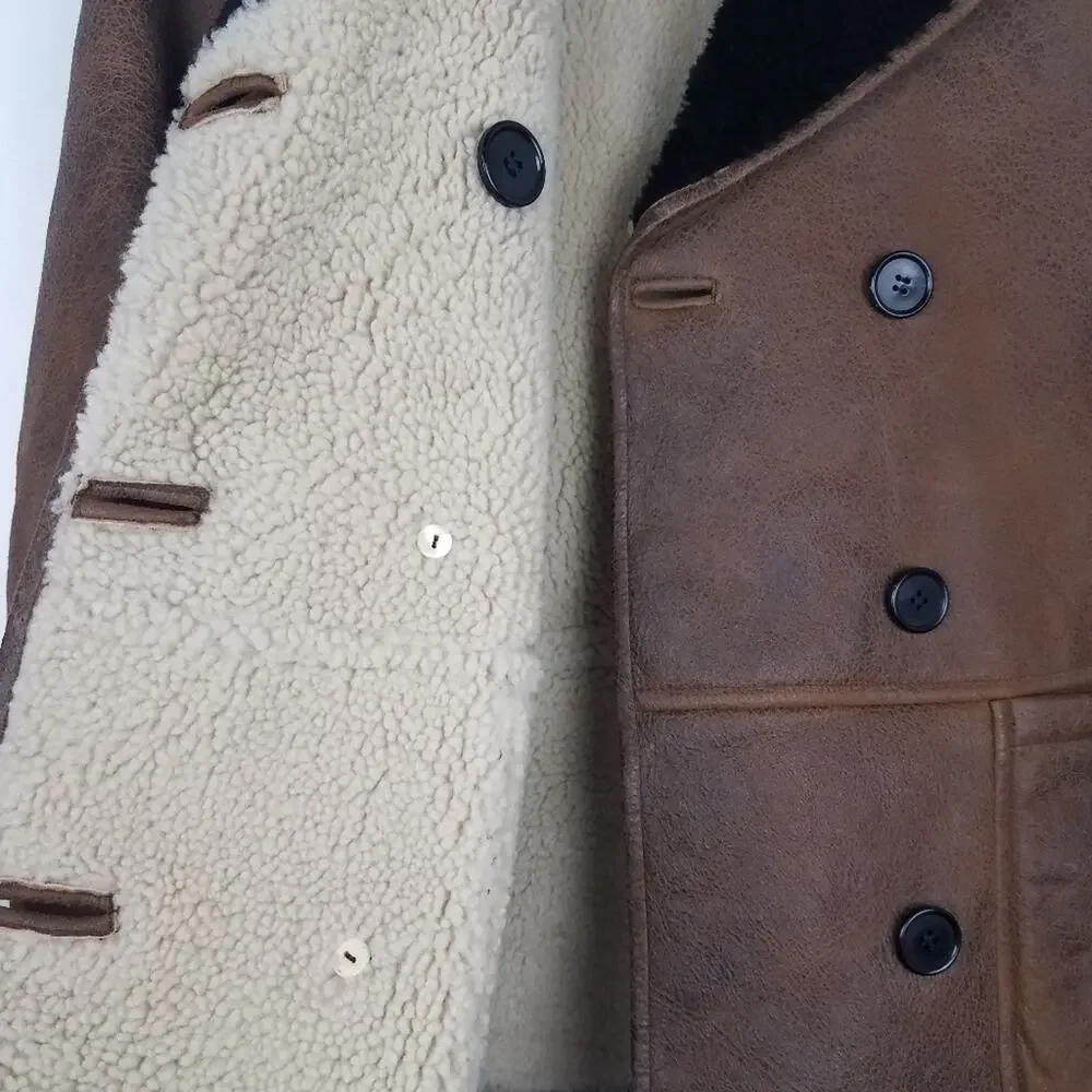 Marni | Brown Leather & Sheepskin Jacket Black Collar 40 Small